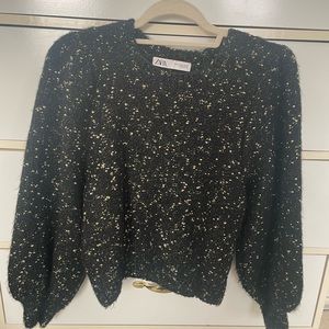 Zara gold speckled sweater